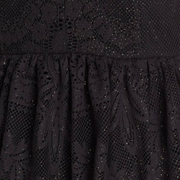Free People Kristal Metallic Lace Fit and Flare Black Tank Mini Dress in Size 0 - Picture 10 of 12